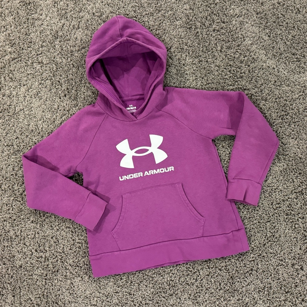 Girls Under Armour Kids Hoodie in Vibrant Purple, size medium